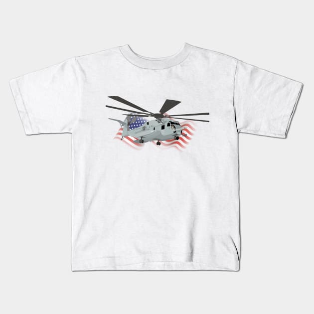 Military CH-53E Helicopter Kids T-Shirt by NorseTech